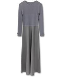 Roch Perel - Silk Knit Mixed Midi Dress - Lyst