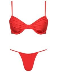 Playaluxe - Capri Ruched Underwire String Bikini Set - Lyst