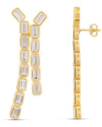 SHYMI - Bezel Set Emerald Statement Earrings - Lyst