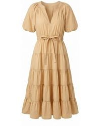 Modenaire - Tiered Midi Dress Fluid A-Line Form - Lyst
