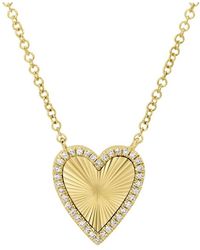 KAMARIA - Fluted Heart Necklace With Diamonds - Lyst
