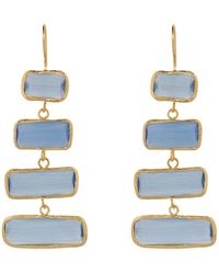 Ebru Jewelry - Dangle Cat Eye Stone Earring - Lyst