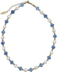 Farra - Freshwater Pearls With Jade Choker Necklace - Lyst