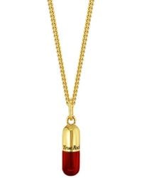 True Rocks - 18kt Gold Plated & Red Mini Pill Pendant - Lyst