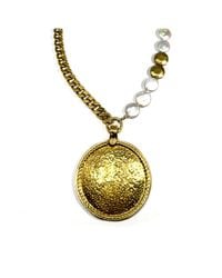 Rachel Nathan - Pearl Coin & Shield Necklace - Lyst