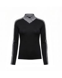 Champagne & Horses - Éco Collection Long Sleeve V-Neck Shirt Onyx - Lyst