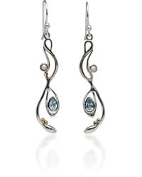 Isla Silver - Topaz & Pearl Drop Earrings - Lyst