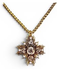 Vstyle - Sacred Rose Pearl Cross Necklace - Lyst