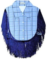 L2R THE LABEL - Plaid Reversible Fringe Vest - Lyst