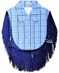 L2R THE LABEL - Plaid Reversible Fringe Vest - Lyst