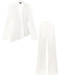 Tia Dorraine - Modern Power Tailored Asymmetric Suit – Pearl - Lyst