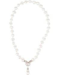 Saachi - Crystal Pearl Dangle Necklace - Lyst