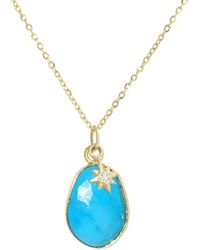 KAMARIA - Necklace With Diamond Star Charm - Lyst