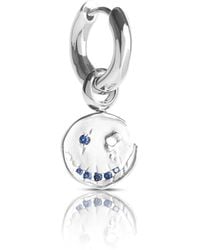 Kasun - Smile Hoop Earrings – September – Sapphire – - Lyst