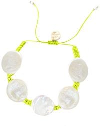 Adriana Pappas Designs - Coin Pearl Bracelet On Colored Cord - Lyst