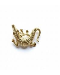 Silver & Elegant Co. - Crocodile Thick Plated Bronze Brooch - Lyst
