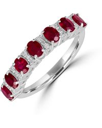 Artisan - Ruby And Diamond Half Eternity Band Ring - Lyst