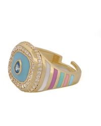Ebru Jewelry - Sky Pastel Colors Diamond & Gold Spring Statement Ring - Lyst