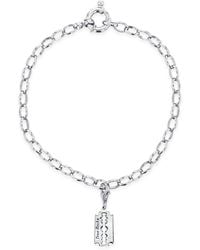 True Rocks - Sterling Belcher Bracelet With Mini Razor Blade Charm - Lyst