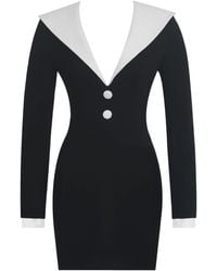 Miss Circle New York - Heather Collared Decorative Button-Front Mini Dress - Lyst