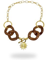 LINYA JEWELLERY - Hera Evil Eye Necklace - Lyst