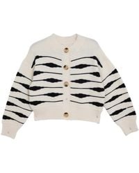 Saachi - Zebra Buttoned Knit Cardigan - Lyst