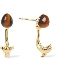 Freqnc Atelier - Dolphin Ear Jacket Earrings – Tiger's Eye - Lyst