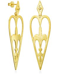 Myrto Katramadou Jewellery - Heartshield – Stud Earrings Matte Large-Plated - Lyst