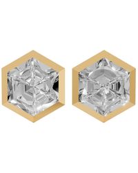 Aya Fine Jewelry - Minimalist Hexagon Lab Diamond Earrings - Lyst