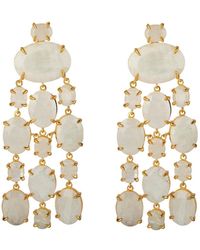 Bounkit - Marysol Earrings Moonstone Clip On - Lyst