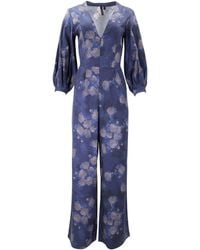 lords of harlech - Jill Lans Floral Stretch Tencel Jumpsuit - Lyst