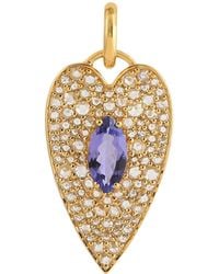 Artisan - Diamond Pave Heart Pendant With Marquise Tanzanite - Lyst