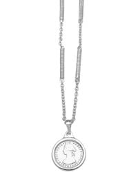 Von Treskow - Herringbone Segmented Necklace With Mini Coin - Lyst
