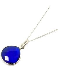 Harfi - Sapphire September Birthstone Shiny Sterling Charm Necklace - Lyst