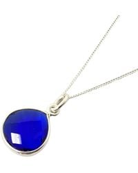 Harfi - Sapphire September Birthstone Shiny Sterling Charm Necklace - Lyst