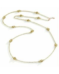 Unaloe - Plated Long Necklace With Sculpted Roses – Sterling Jewelry For - Lyst