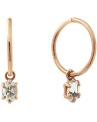 Lee Renee - Aquamarine Clicker Hoop Earrings - Lyst