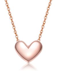 Genevive Jewelry - Rachel Glauber Teens Plated Minimalist Heart Pendant Necklace - Lyst