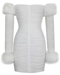 Miss Circle New York - Lani Lace Off-Shoulder Ruched Mini Dress - Lyst