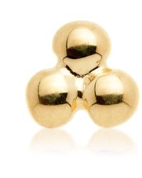 Tish Lyon - Ama 14Ct Solid Triple Ball Flatback Stud - Lyst