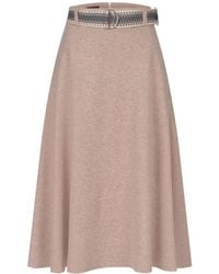 Marianna Déri - Midi Skirt With Belt - Lyst