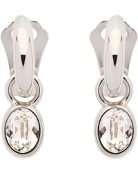 Emma Holland Jewellery - Platinum & Crystal Charm Hoop Clip Earrings - Lyst