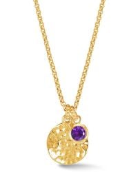 Dower & Hall - Hammered Disc & Amethyst Array Pendant - Lyst