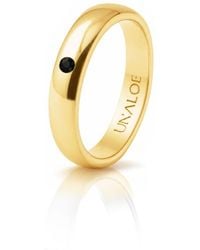 Unaloe - Plated Band Ring With Diamond - Lyst