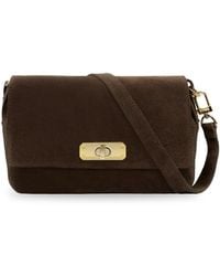 Apatchy London - The Maisie Midi Chocolate Suede Bag - Lyst