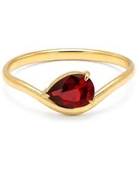 Belinda Jewelz - Garnet Wavy Solitair Birthstone Ring - Lyst