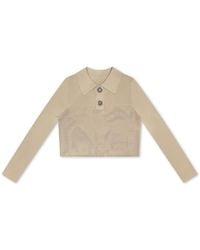 Roch Perel - Neutrals Ecru Knit Crystal Top - Lyst