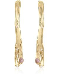 Rare Matters Jewelry - Natural Asymmetry Strawberry Quartz Linear Earrings - Lyst