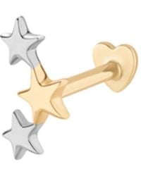 Vanhi - 14K Solid Mixed Star Cluster Flat Back Stud - Lyst
