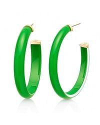 Gold & Honey - Xl Oval Illusion Lucite Hoop Earrings - Lyst